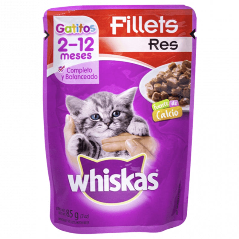 WHISKAS GATITOS FILLETS RES 85GR