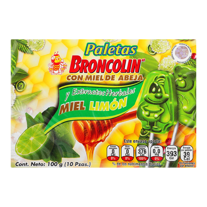 BRONCOLIN PALETAS LIMON C/10