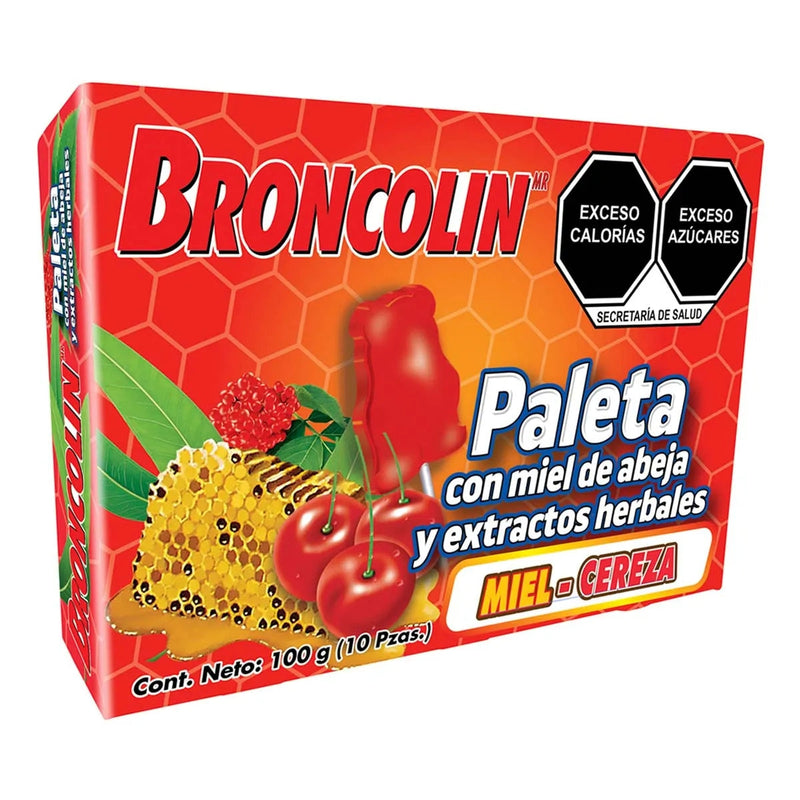 BRONCOLIN PALETAS CEREZA C/10