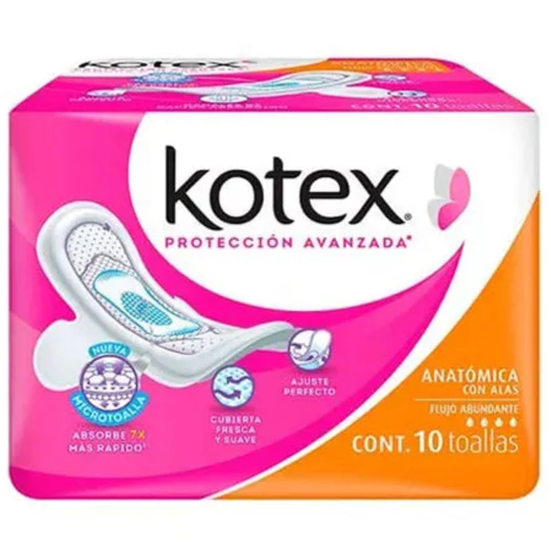 KOTEX ANATOMICA C/ALAS TOALLAS C/10