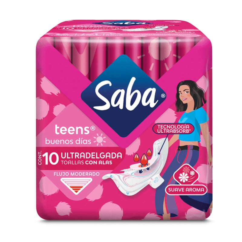 SABA TEENS ULTRADELGADA C/ALAS TOA C/10