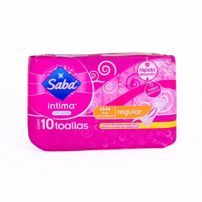 SABA INTIMA S/ALAS TOALLA C/10
