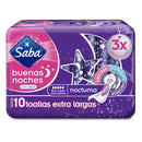 SABA BUENAS NOCHES S/ALAS TOALLA C/10