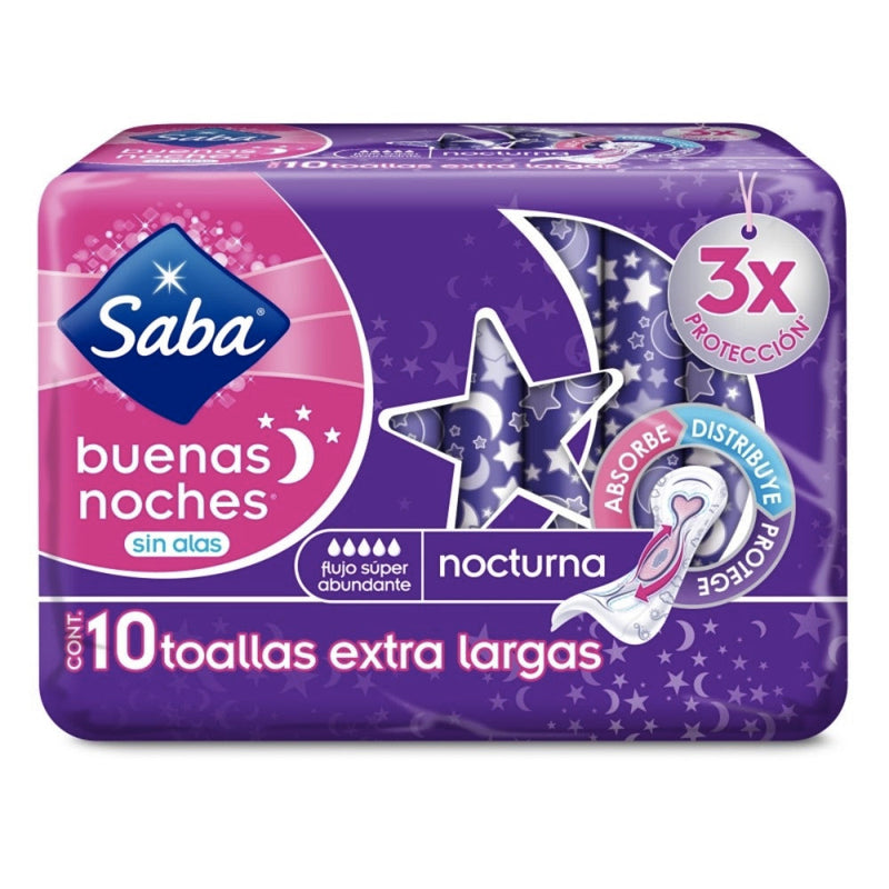 SABA BUENAS NOCHES S/ALAS TOALLA C/10