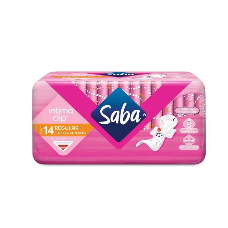 SABA INTIMA CLIP C/ALAS TOALLA C/14