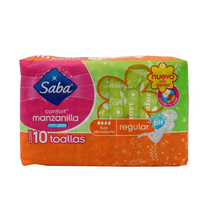 SABA CONFORT REGULAR C/ALAS TOALLA C/10
