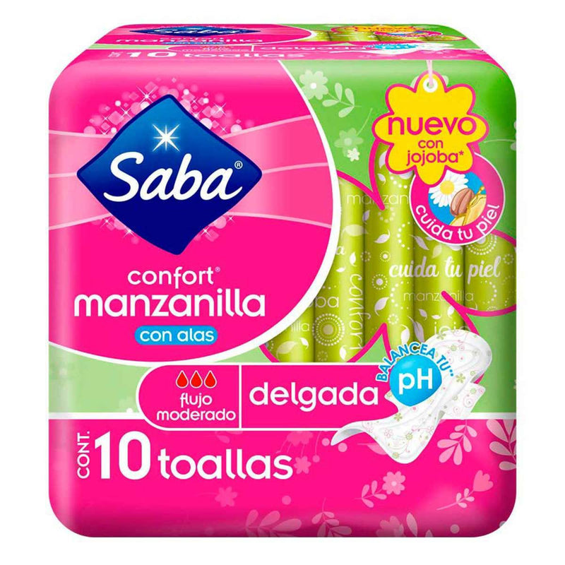 SABA CONFORT DELGADA C/ALAS TOALLA C/10