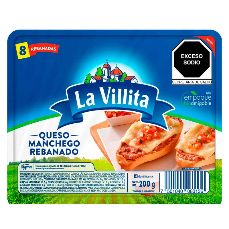LA VILLITA QUESO MANCHEGO REBANADO 200 GR