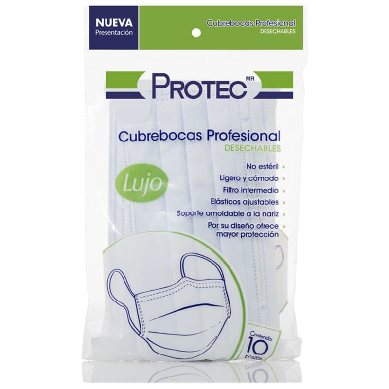 PROTEC CUBREBOCA PLISADO C/10