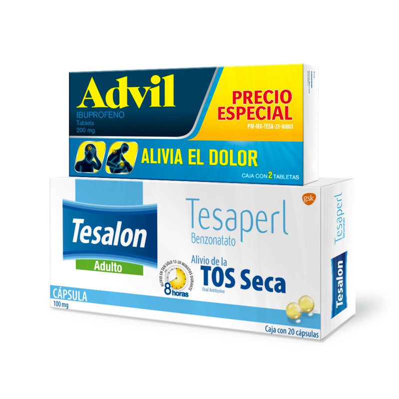 TESALON 100 MG CAP C/20 + ADVIL 200 MG TAB C/2