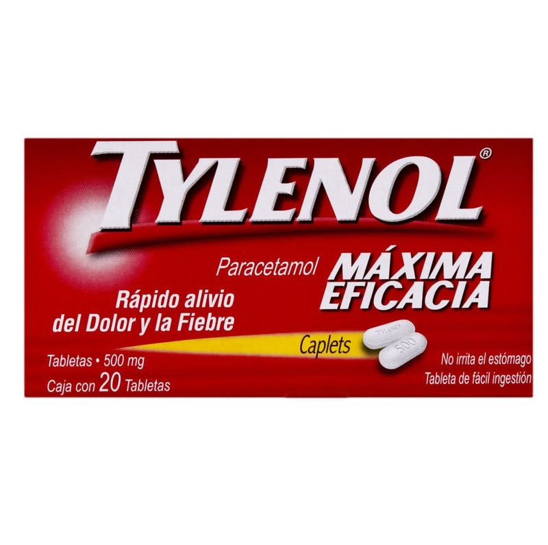 TYLENOL 500 MG CAPLETS C/20