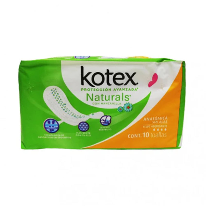 KOTEX FREE SOFT ANAT C/MANZANILLA TOALLAS C/10