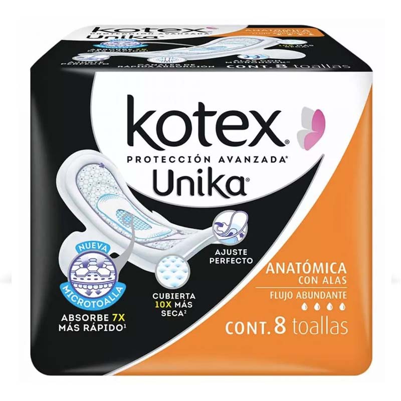 UNIKA KOTEX NOCTURNA C/ALAS TOALLA C/8