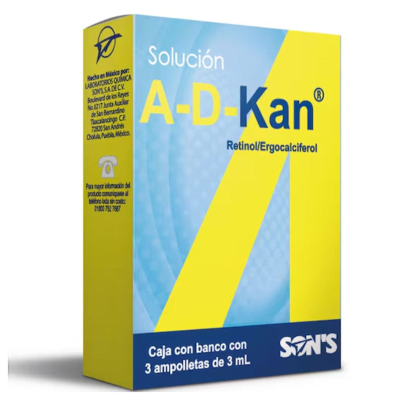 A-D-KAN 5000 AMP C/3 (RETINOL/ERGOCALCIFEROL) GI