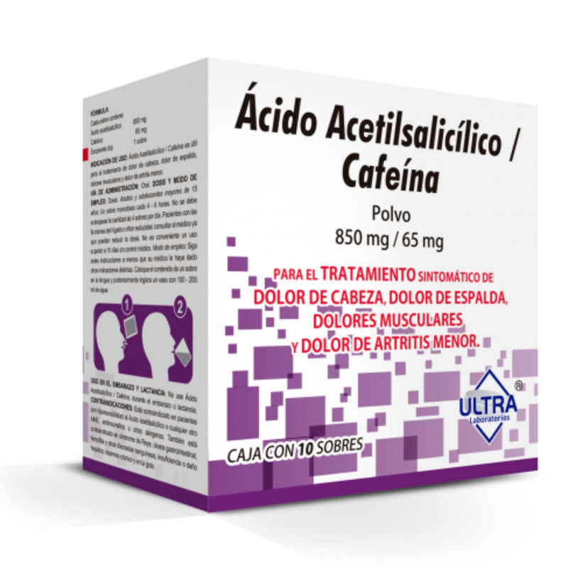 ACIDO ACETILSALICILICO/ CEFEINA 850/65 MG SOB C/10 GI
