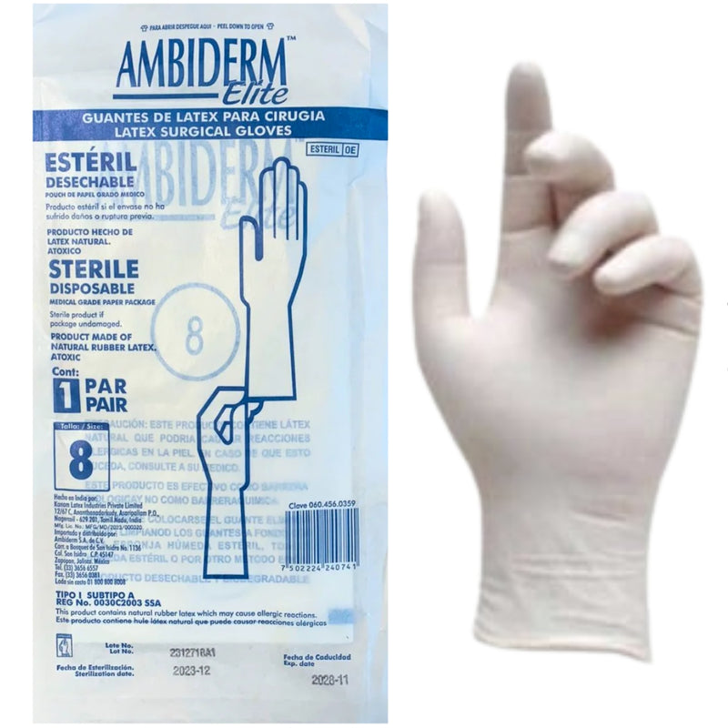 AMBIDERM GUANTE CIRUJ EST 8