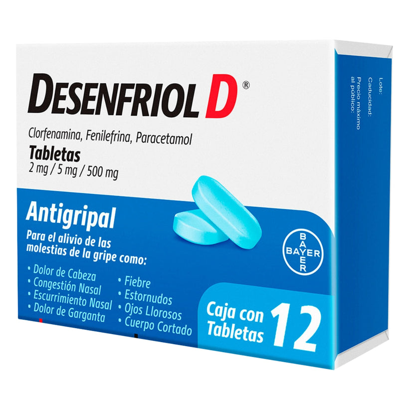 DESENFRIOL D TAB C/12 ME2%