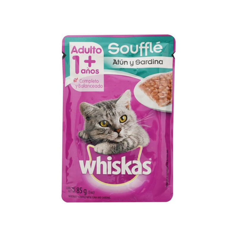 WHISKAS SOUFFLE ATUN/SARDINA 85 GR