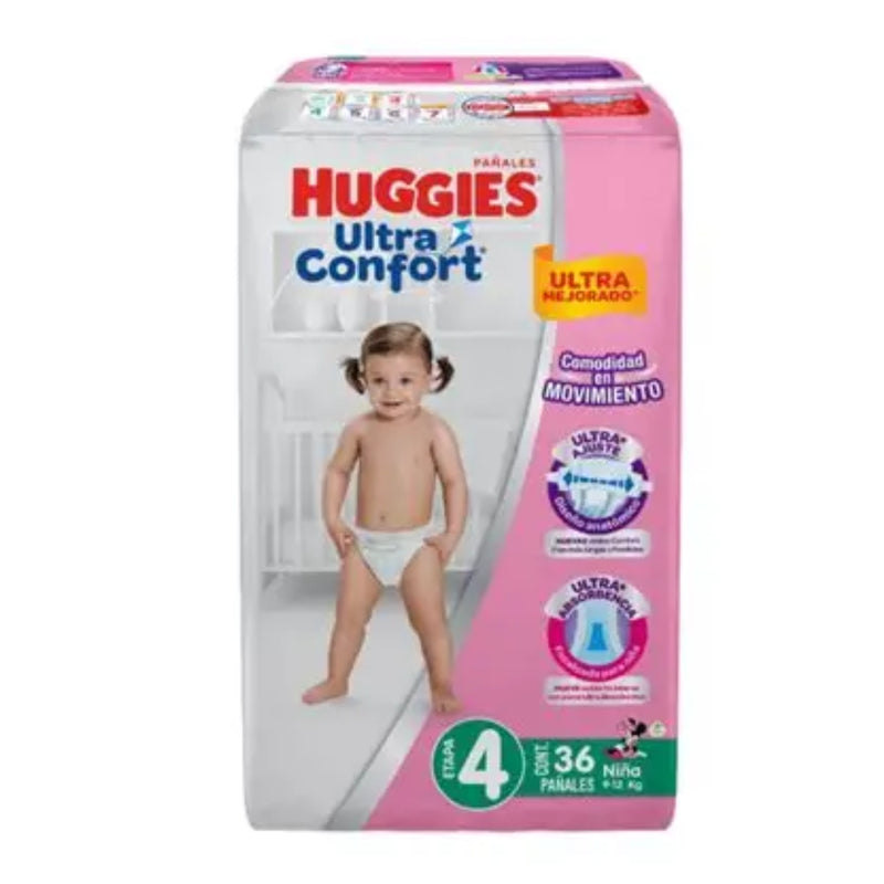 HUGGIES ULTRA 4 NIÑA C/36