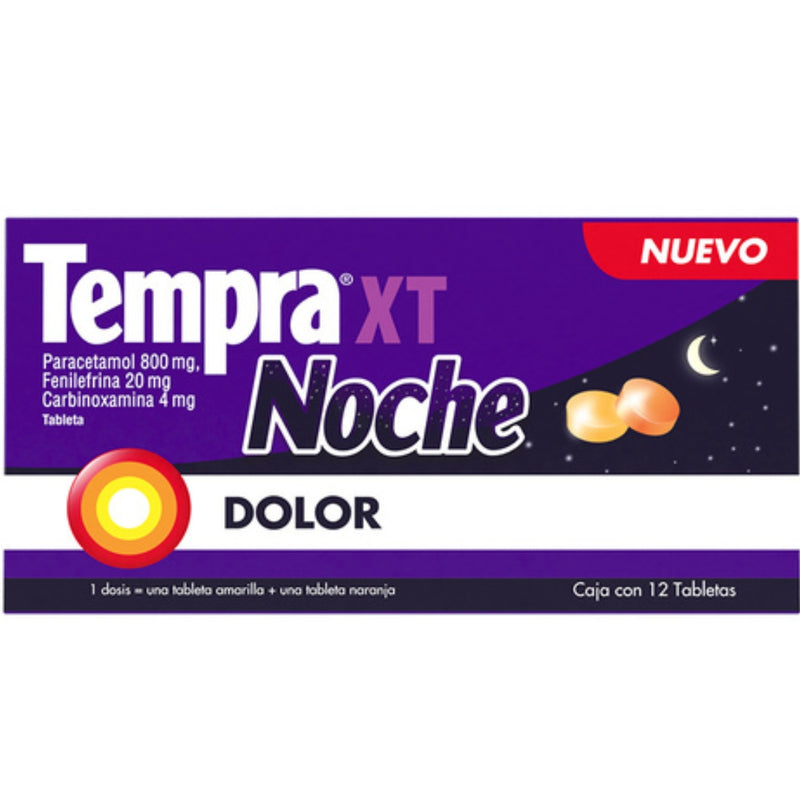 TEMPRA XT NOCHE DOLOR TAB C/12 ME2%