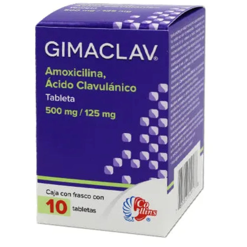 GIMACLAV 500/125 MG TAB C/10 COLLINS GI