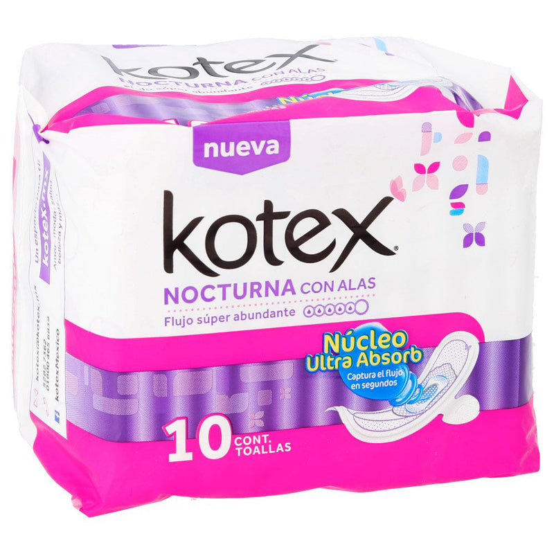 KOTEX NATURAL FLEX NOC C/ALAS TOALLA C/10