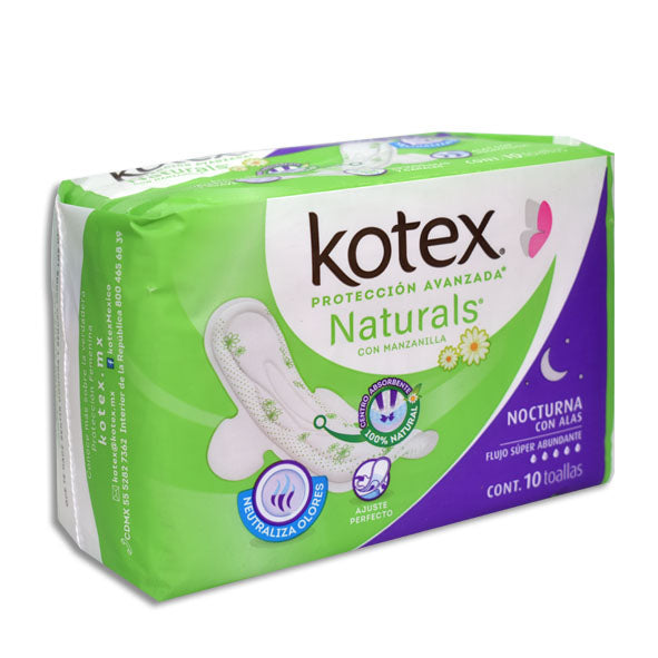 KOTEX NATURALS NOC C/ALAS C/10